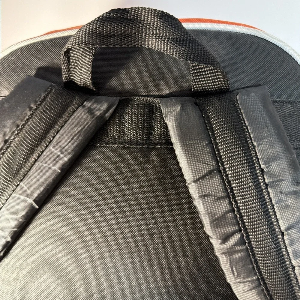 Backpack Large High Five Black Orange White W/Mesh Pocket Zipper Padded Straps